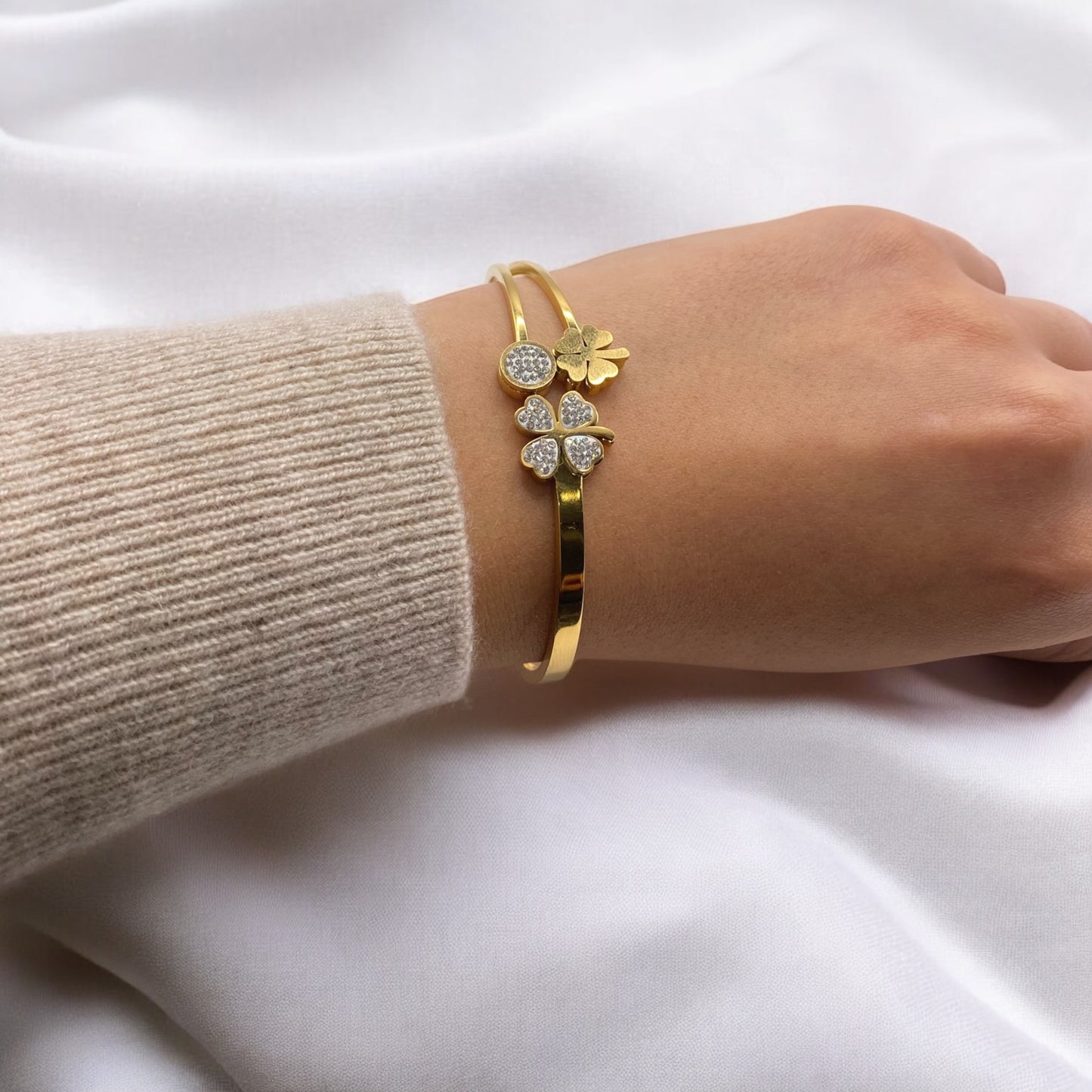 Bracelet Trèfle Strass