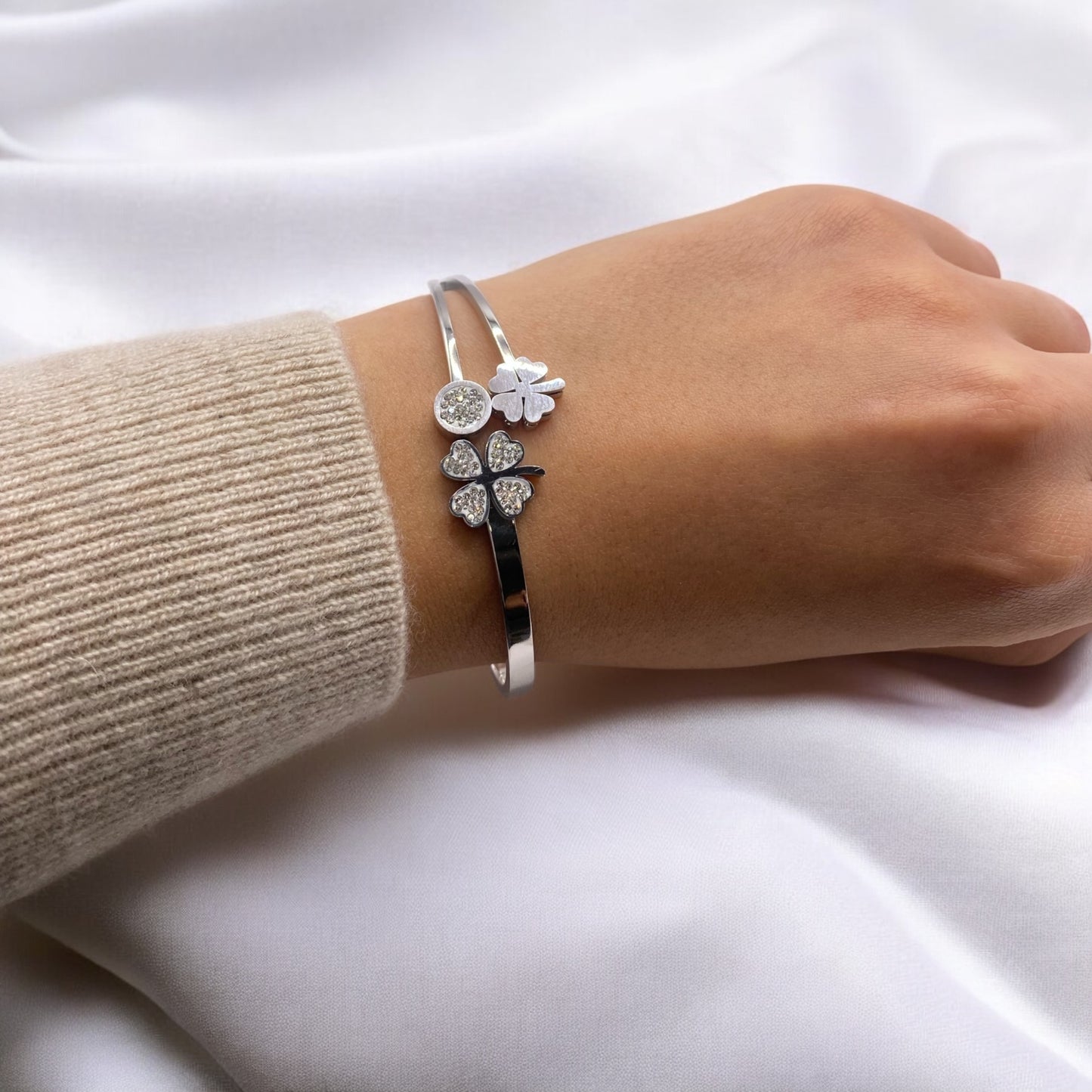 Bracelet Trèfle Strass