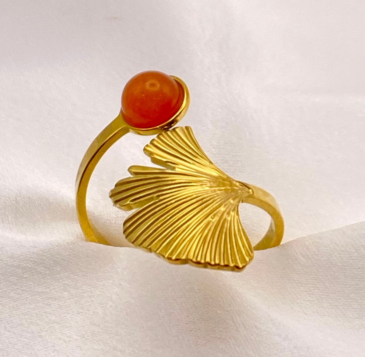 Bague Feuille de Ginkgo ange