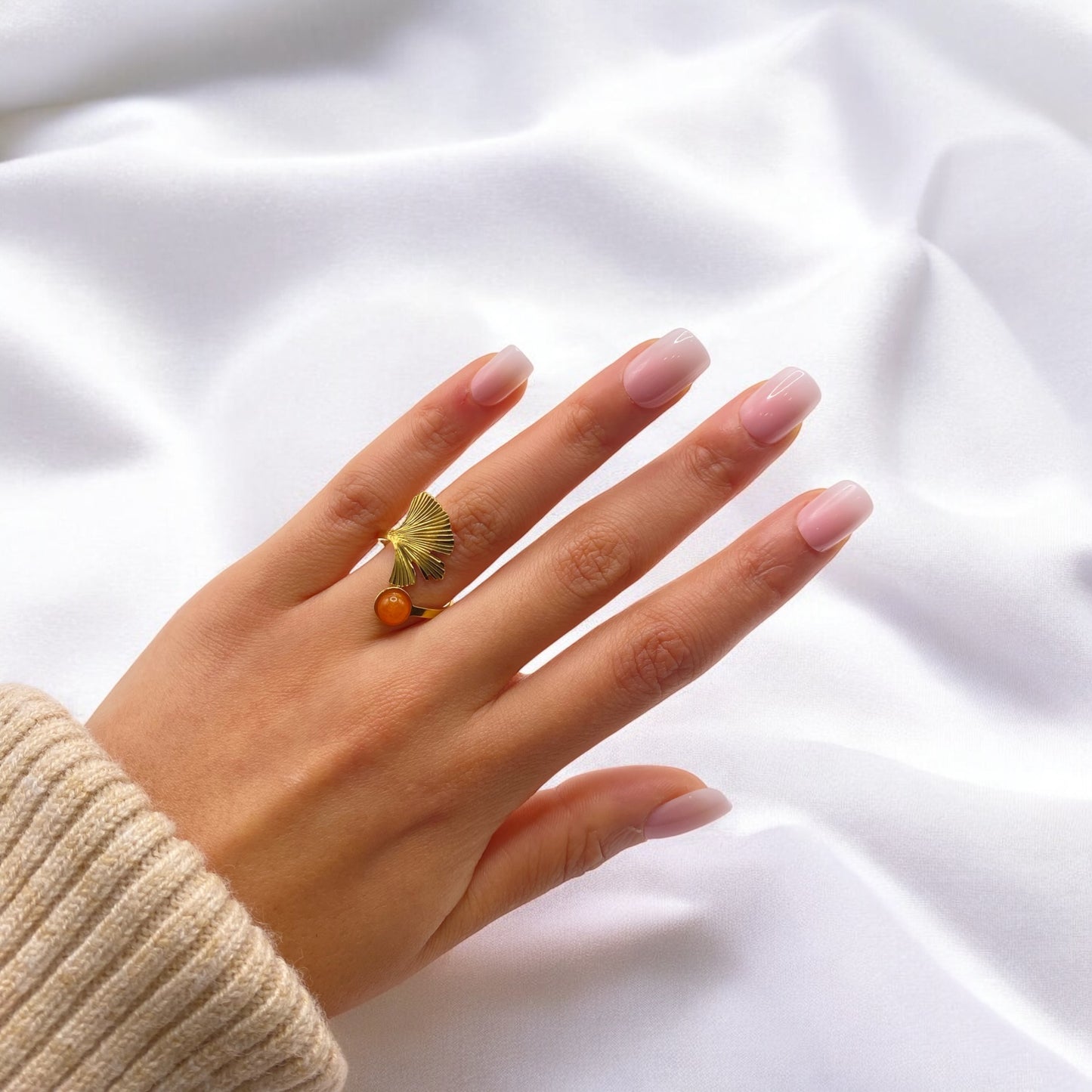 Bague Feuille de Ginkgo ange